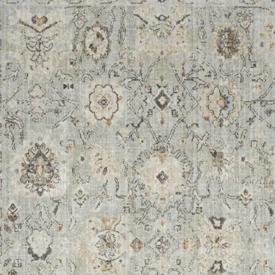 Green Floral Distressed Area Rug Photo 8