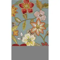 Photo of Green Floral Hand Hooked Handmade Area Rug