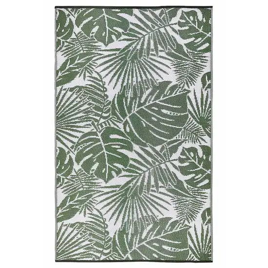 Green Floral Indoor Outdoor Area Rug Photo 4