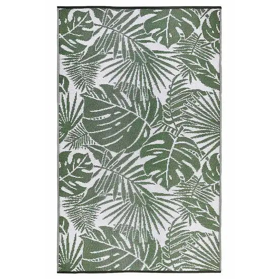 Green Floral Indoor Outdoor Area Rug Photo 2