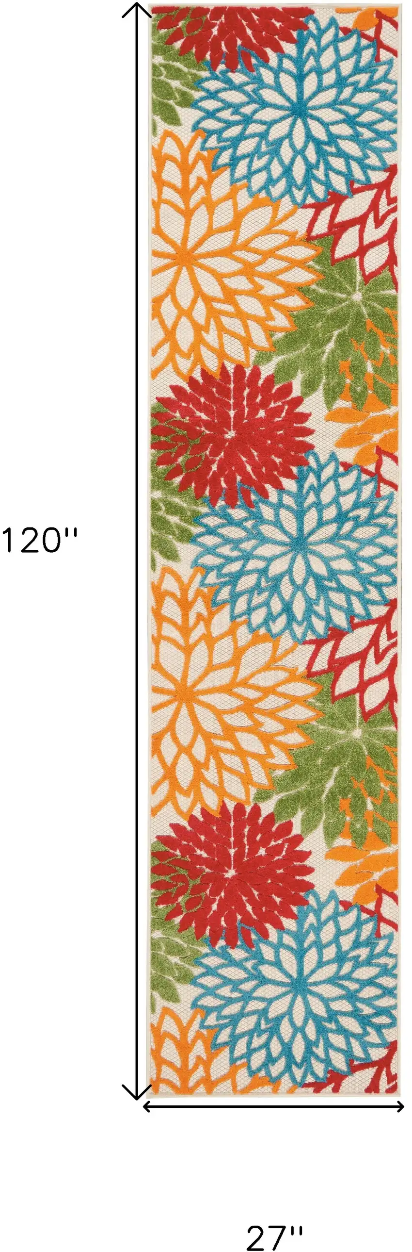 Green And Ivory Floral Indoor Outdoor Area Rug Photo 8