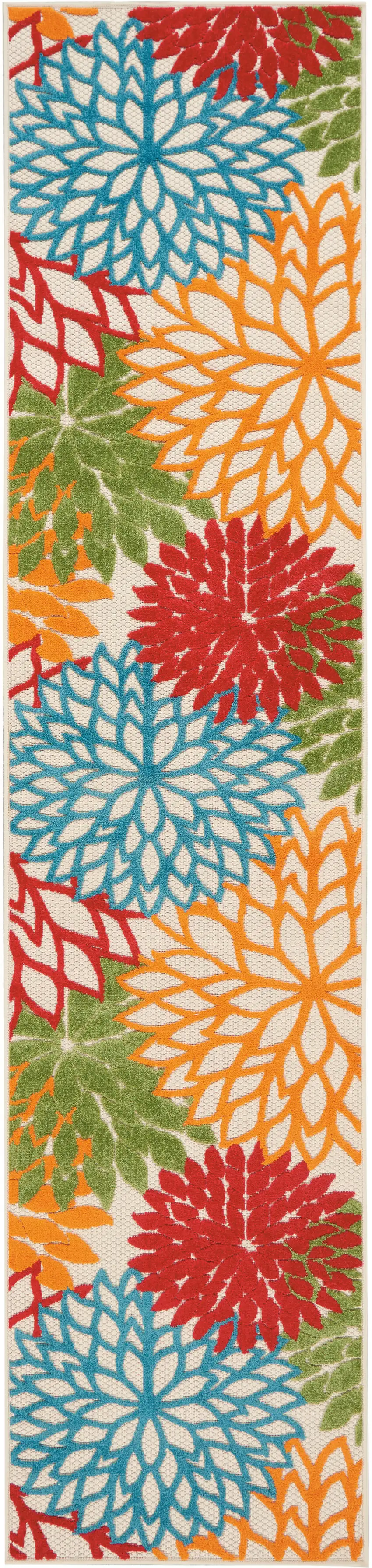 Green And Ivory Floral Indoor Outdoor Area Rug Photo 4