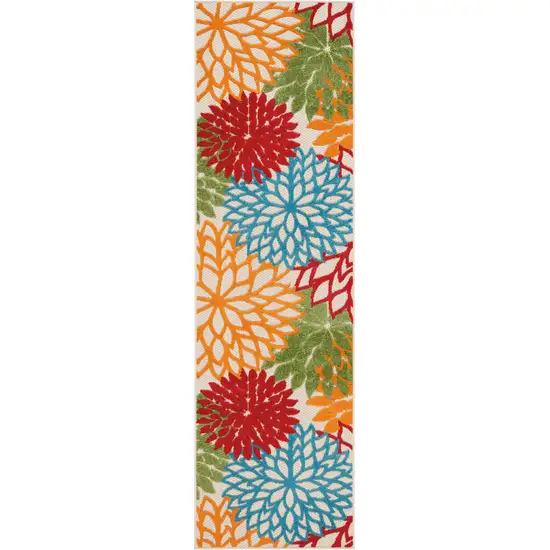 8' Green And Ivory Indoor Outdoor Area Rug Photo 8