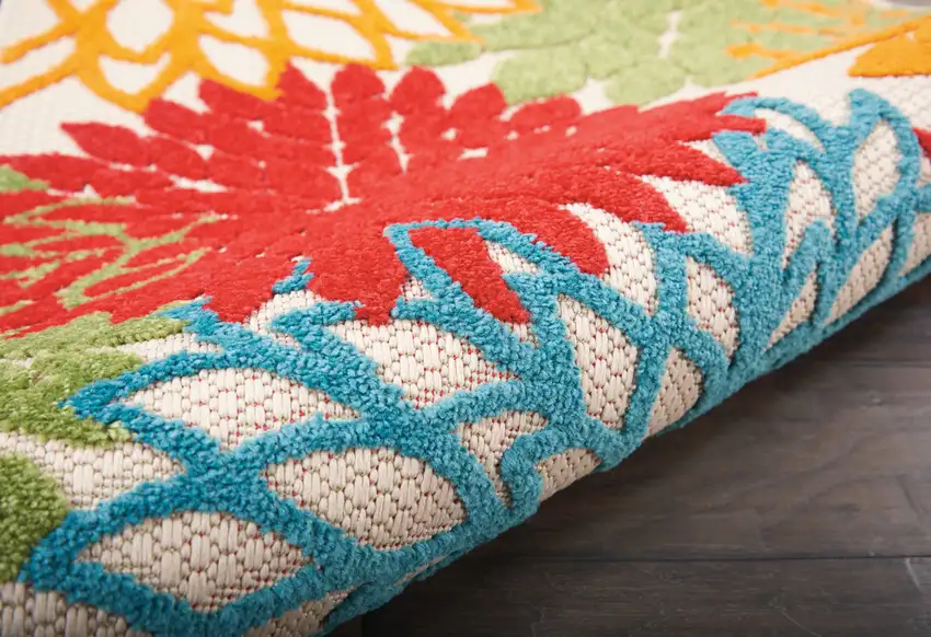 8' Green And Ivory Indoor Outdoor Area Rug Photo 3