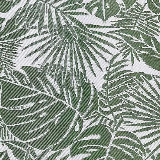 Green Floral Machine Braided Distressed Area Rug With UV Protection Photo 7