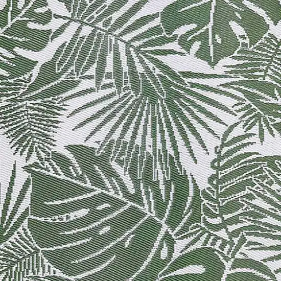 Green Floral Machine Braided Distressed Area Rug With UV Protection Photo 5