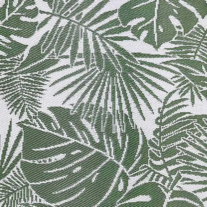 Green Floral Machine Braided Distressed Area Rug With UV Protection Photo 5