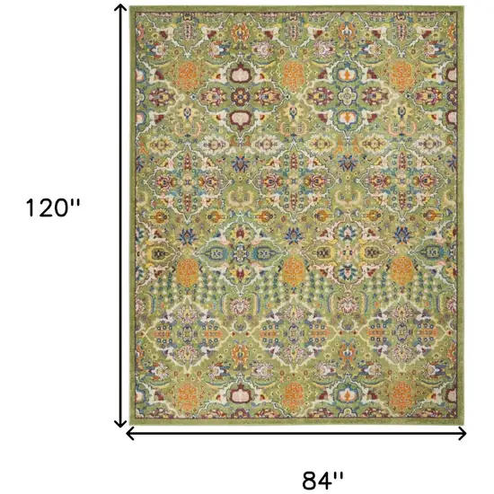 Green Floral Power Loom Area Rug Photo 8