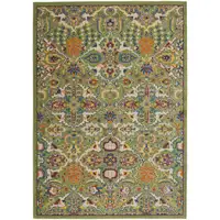 Photo of Green Floral Power Loom Area Rug