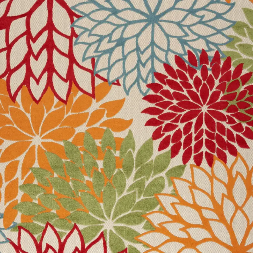 Green Floral Power Loom Area Rug Photo 6