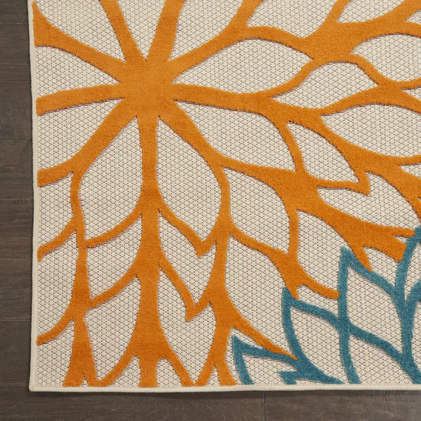 Green Floral Power Loom Area Rug Photo 3
