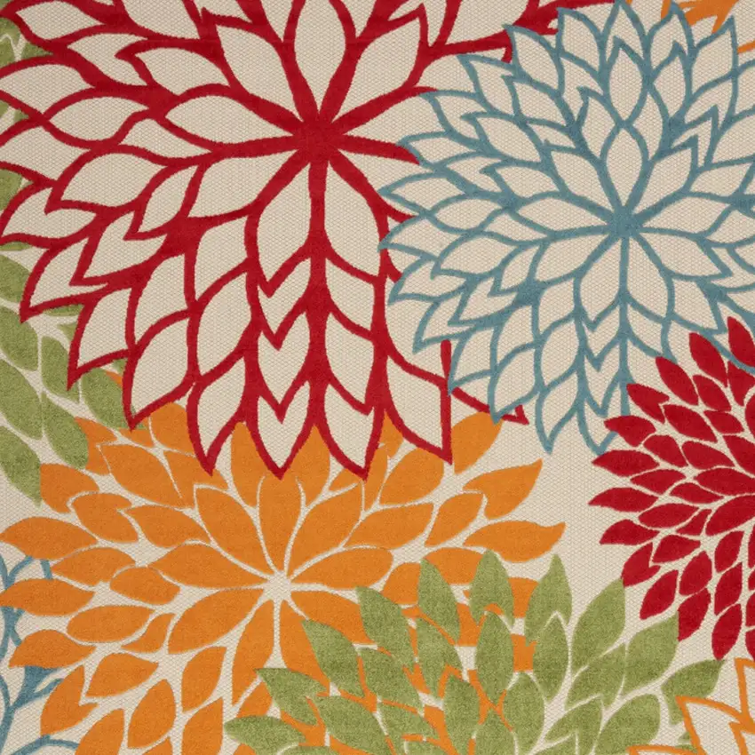 Green Floral Power Loom Area Rug Photo 4