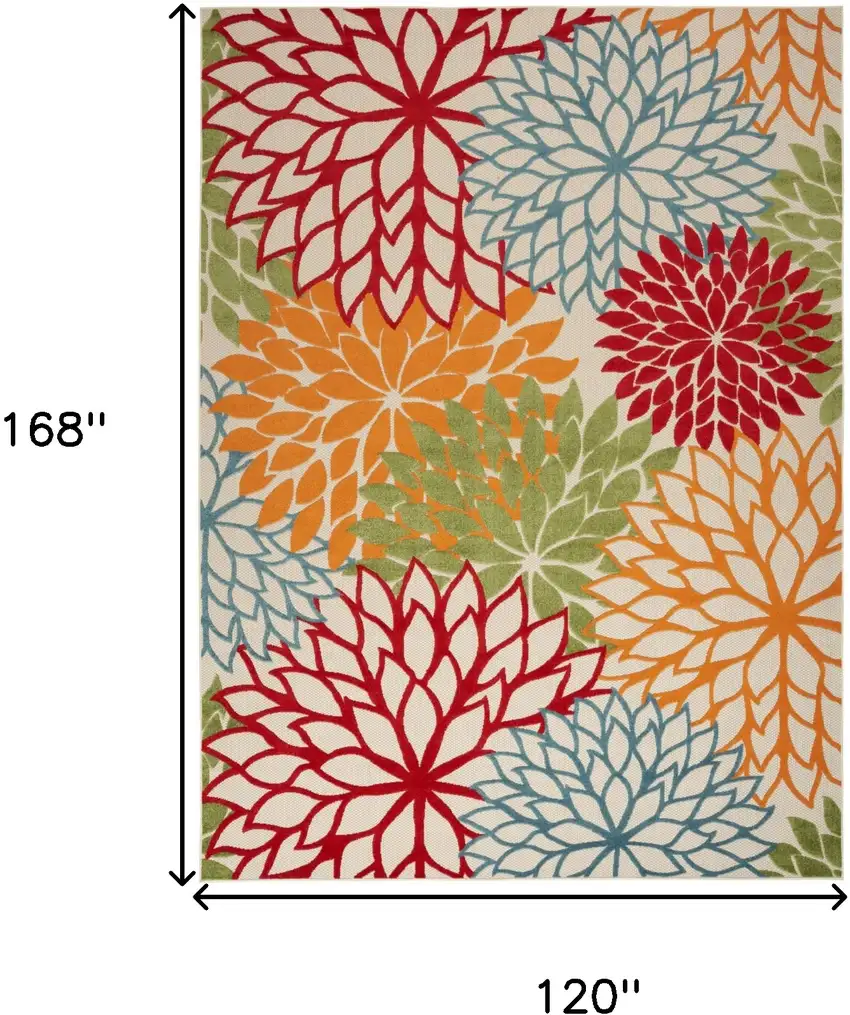Green Orange and Red Indoor Outdoor Area Rug Photo 3
