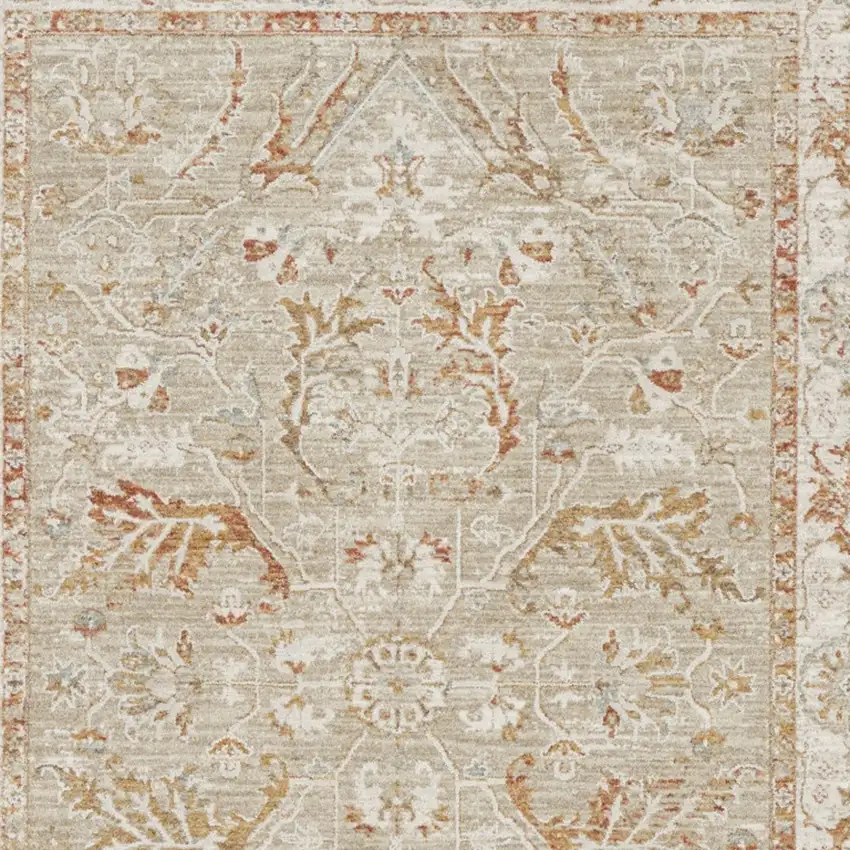 Green Floral Power Loom Distressed Area Rug Photo 9