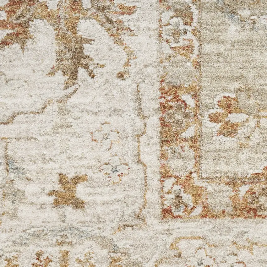 Green Floral Power Loom Distressed Area Rug Photo 7