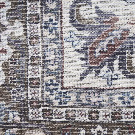 Green Floral Power Loom Worn Faded Area Rug Photo 2