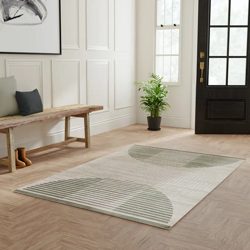 Green Geometric Area Rug Photo 5
