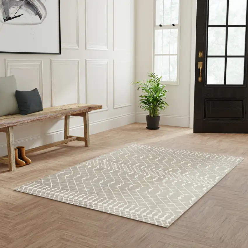 Green Geometric Area Rug Photo 5