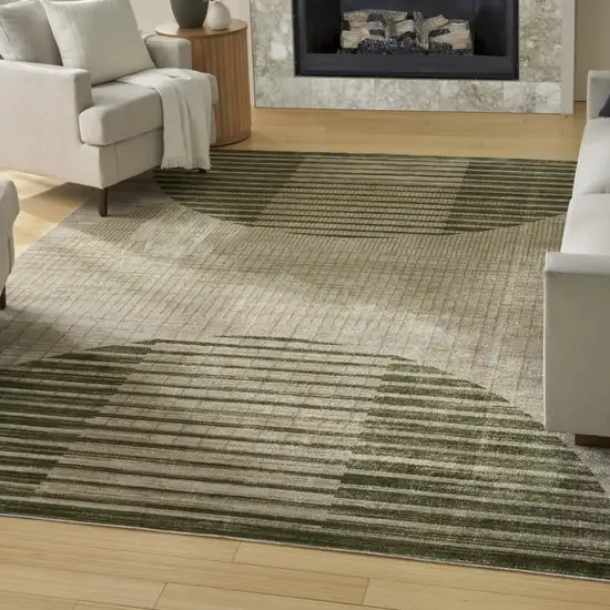 Green Geometric Area Rug Photo 5