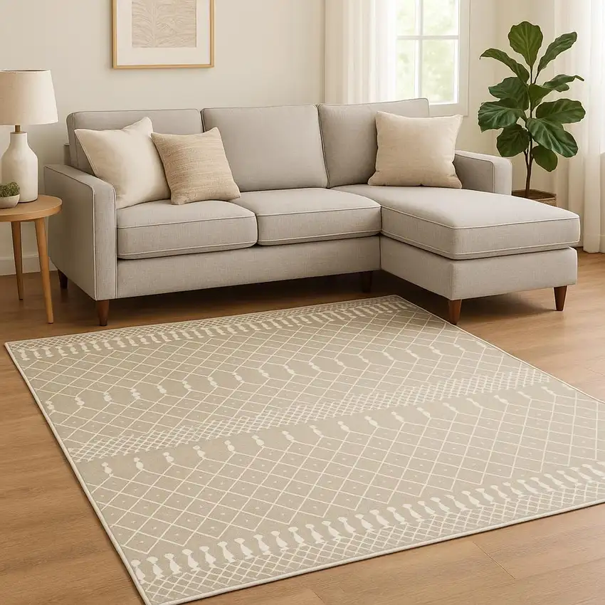 Green Geometric Area Rug Photo 1