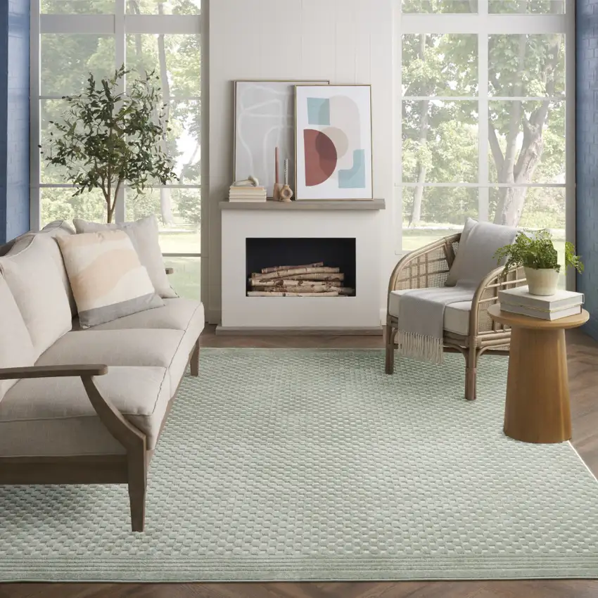 Green Geometric Area Rug Photo 5