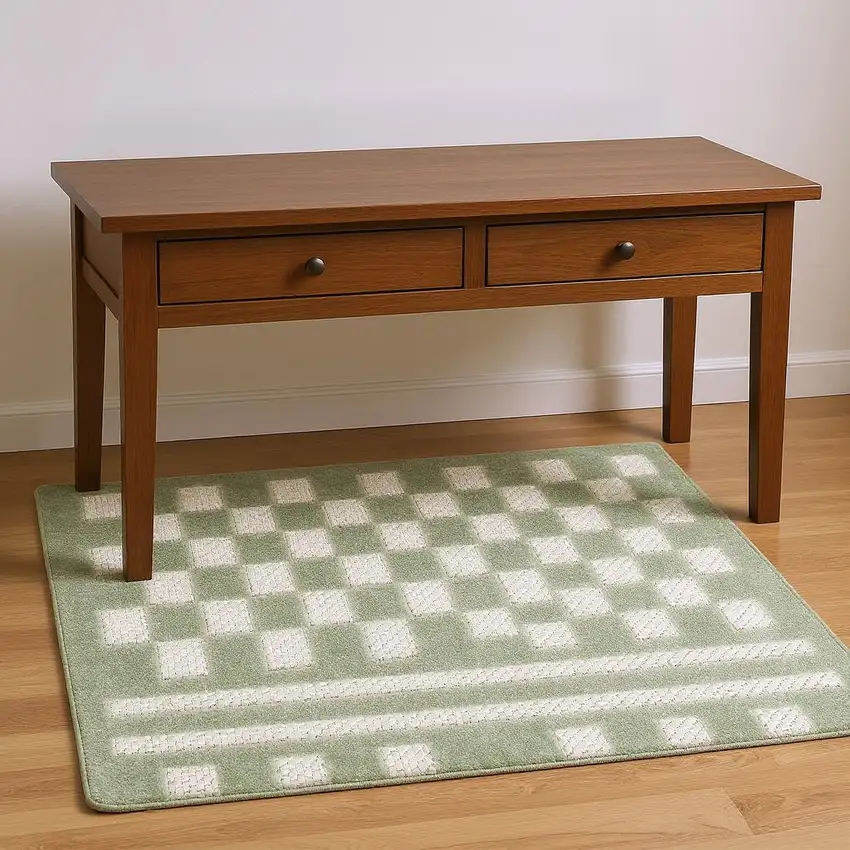 Green Geometric Area Rug Photo 1