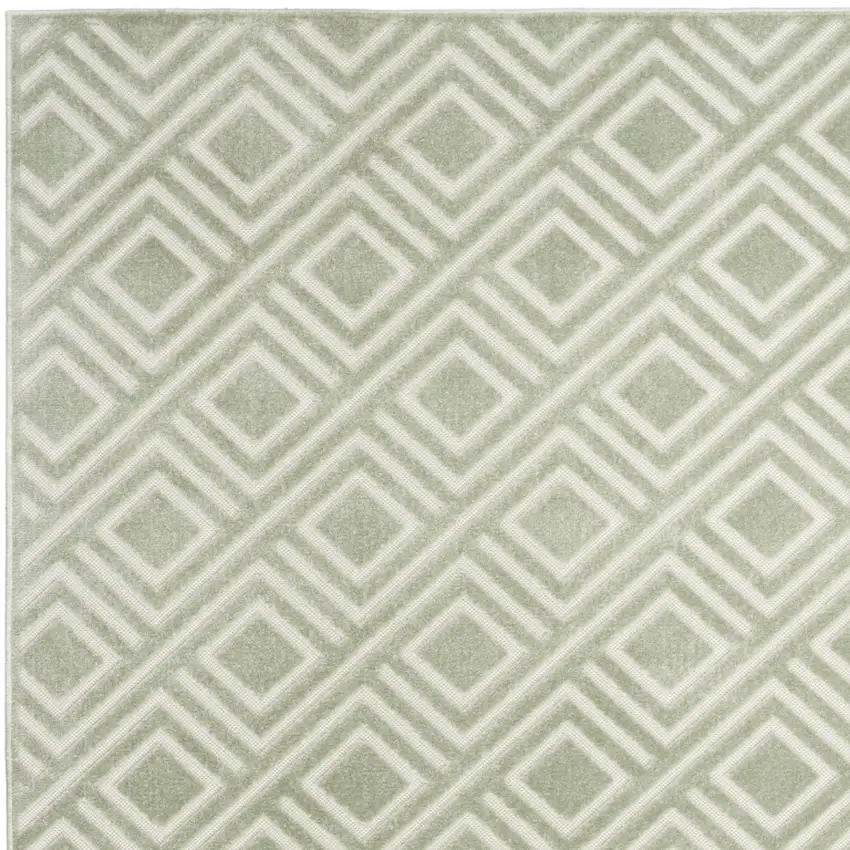 Green Geometric Area Rug Photo 6