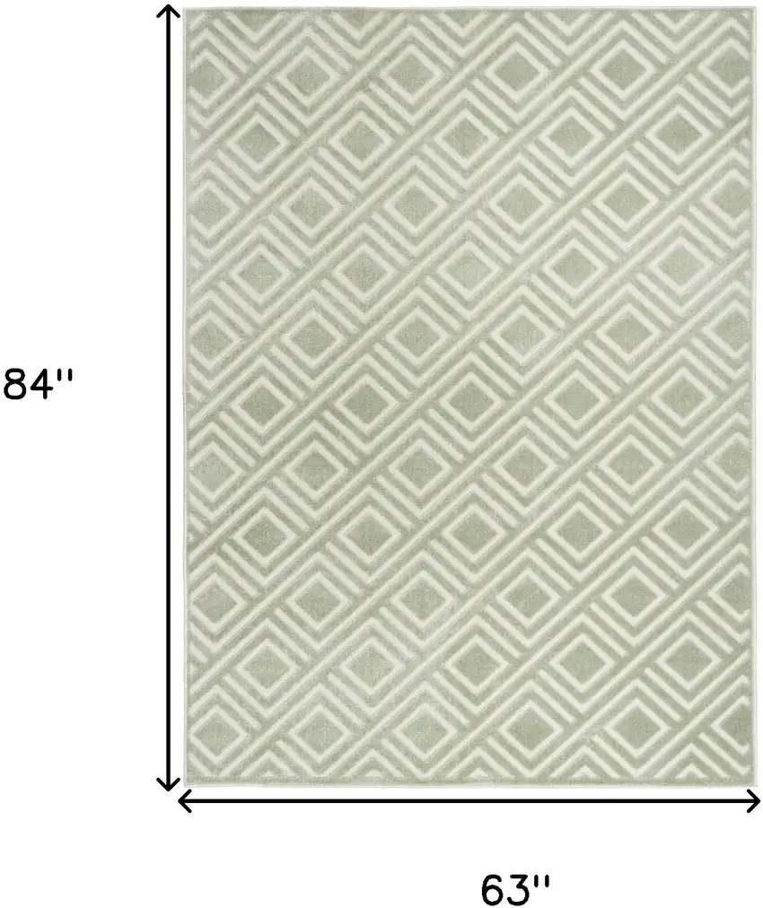 Green Geometric Area Rug Photo 3