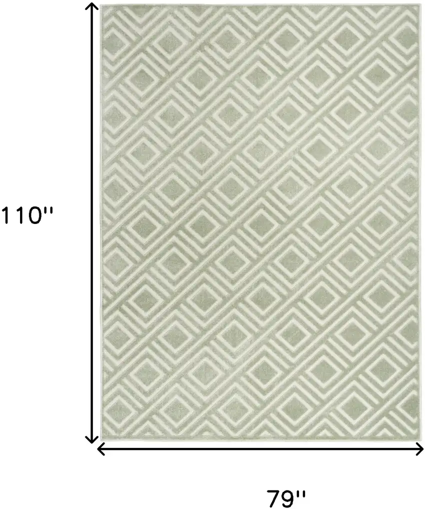 Green Geometric Area Rug Photo 3