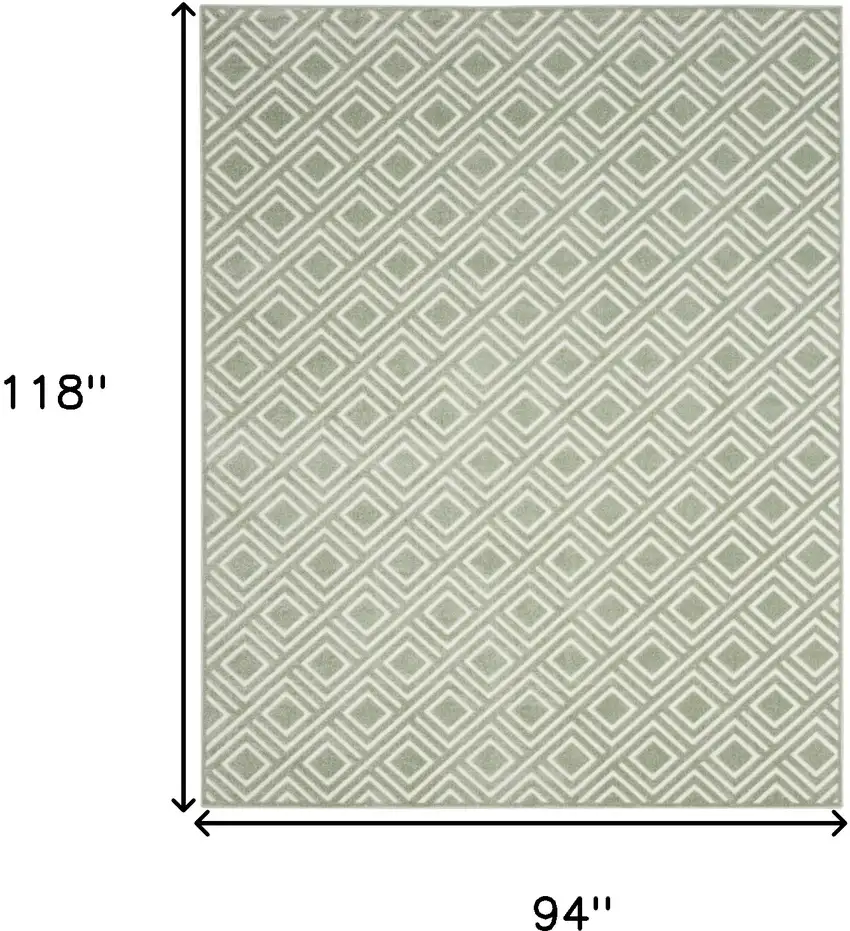 Green Geometric Area Rug Photo 3