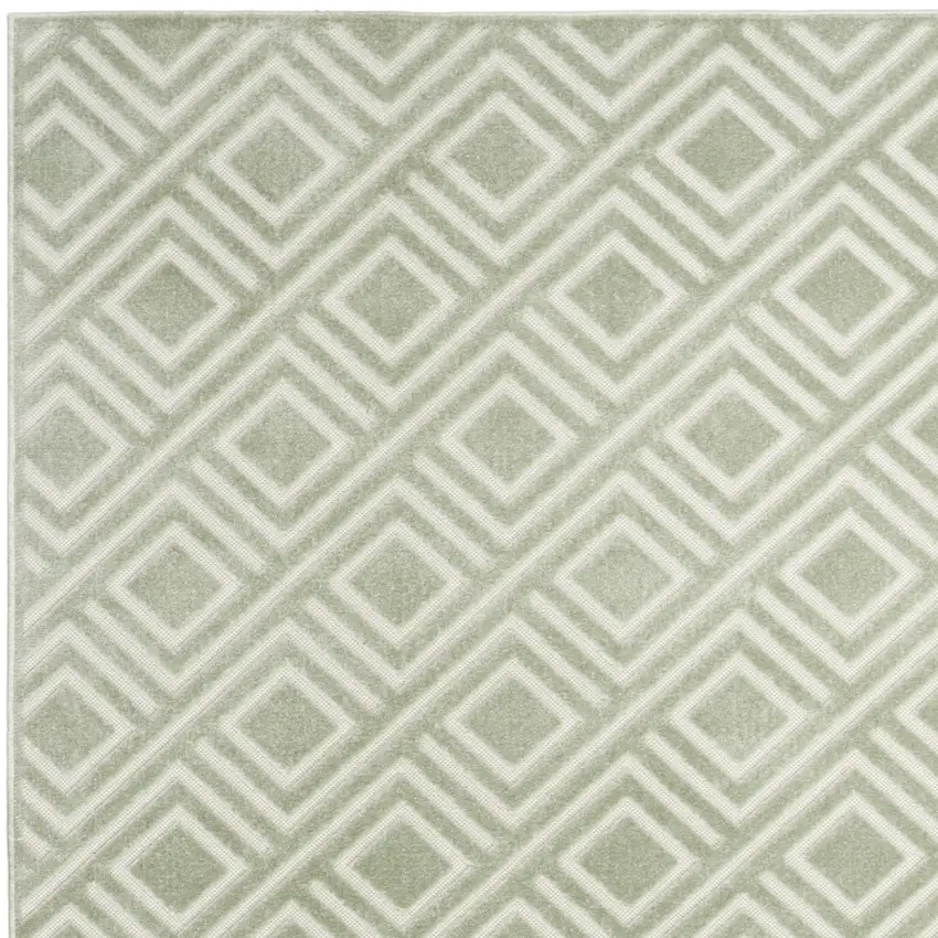 Green Geometric Area Rug Photo 7