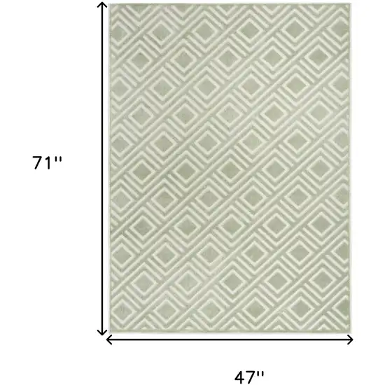 Green Geometric Area Rug Photo 3