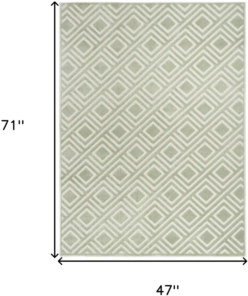 Green Geometric Area Rug Photo 3