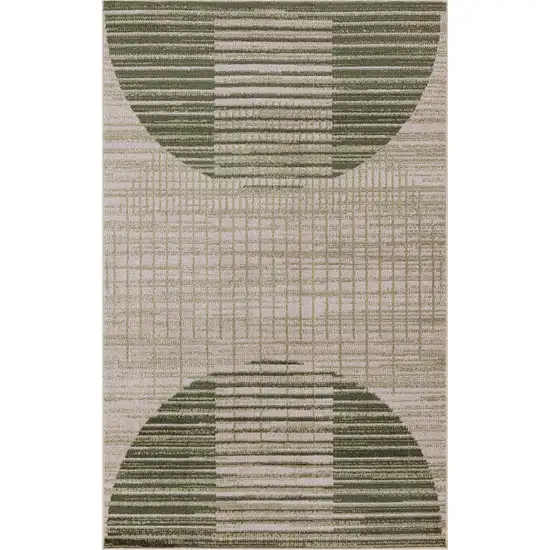 Green Geometric Power Loom Area Rug Photo 8