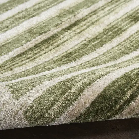 Green Geometric Power Loom Area Rug Photo 8