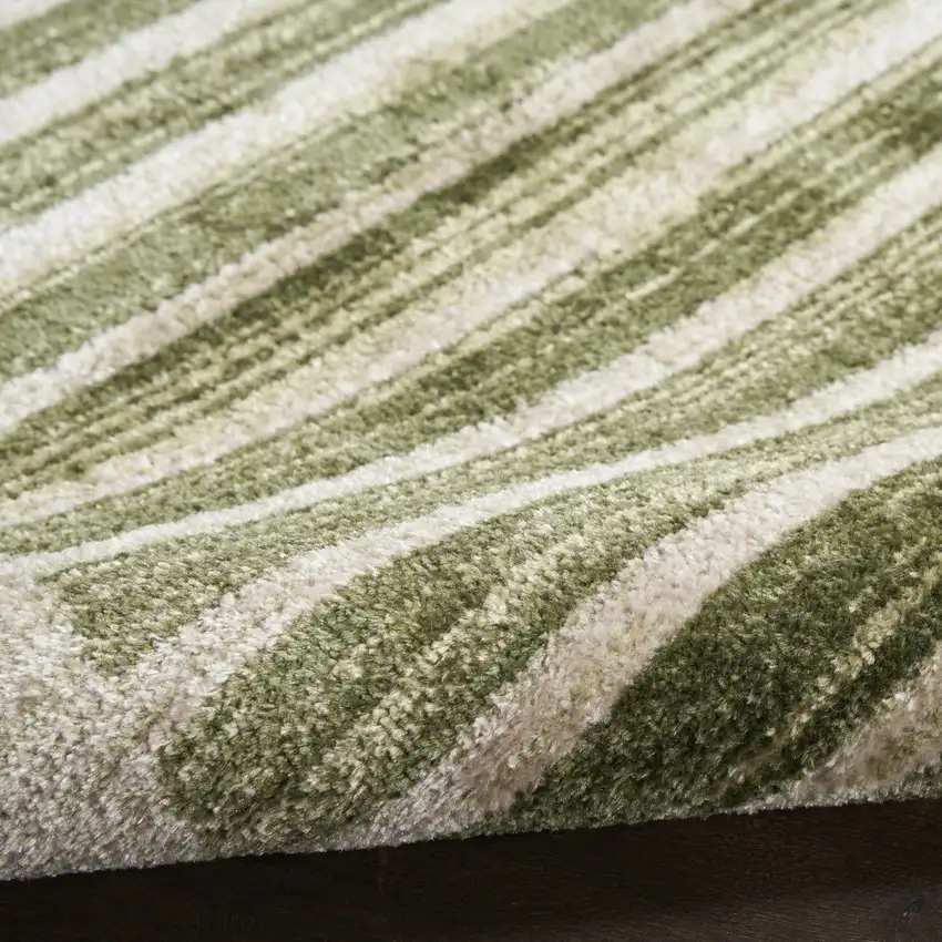 Green Geometric Power Loom Area Rug Photo 8