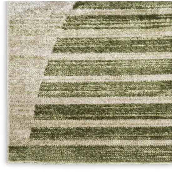 Green Geometric Power Loom Area Rug Photo 9