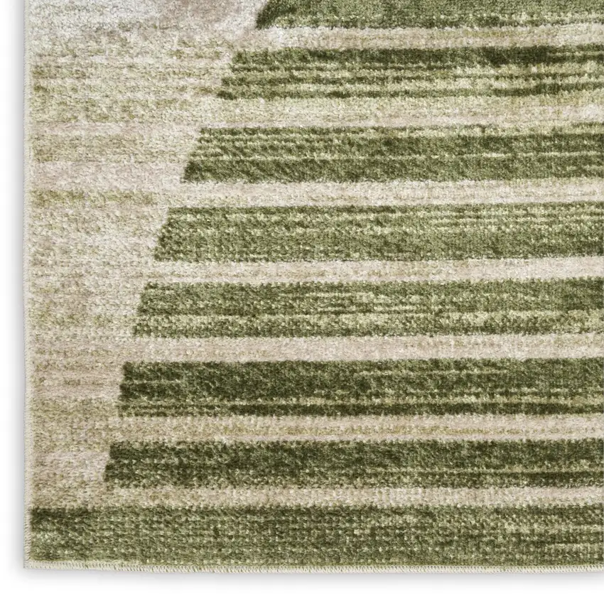 Green Geometric Power Loom Area Rug Photo 9