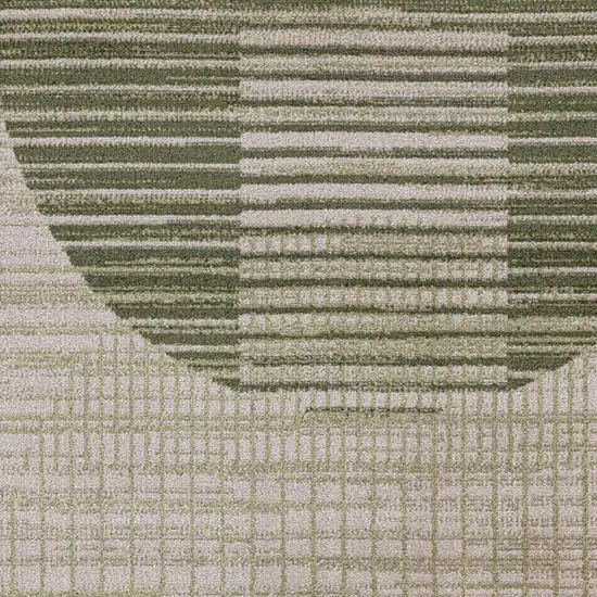 Green Geometric Power Loom Area Rug Photo 9