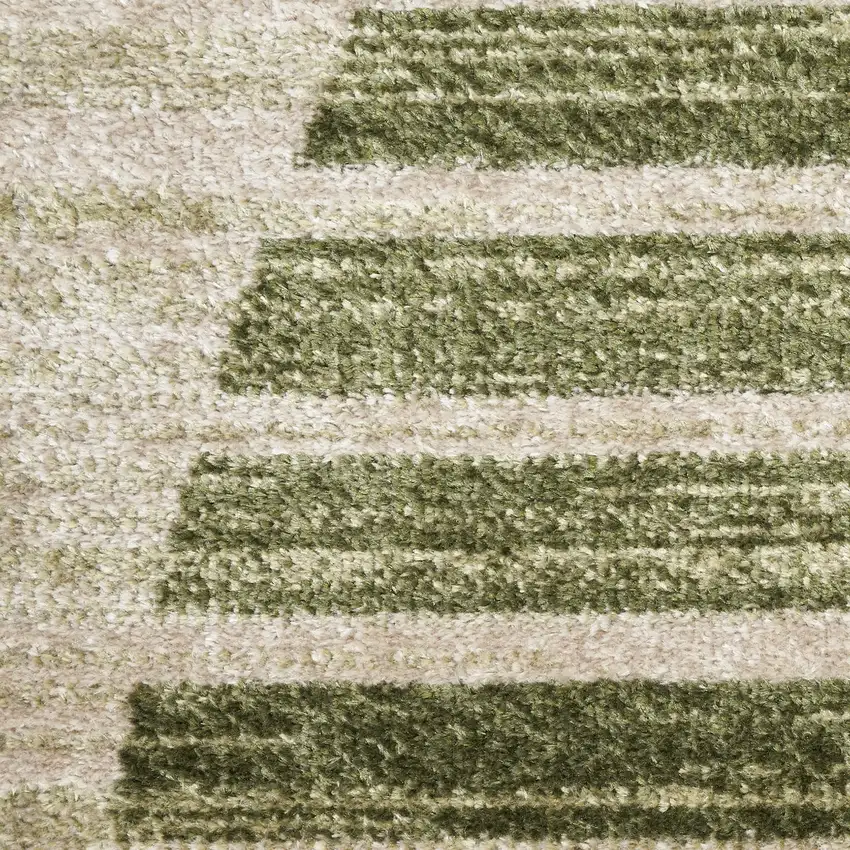 Green Geometric Power Loom Area Rug Photo 2