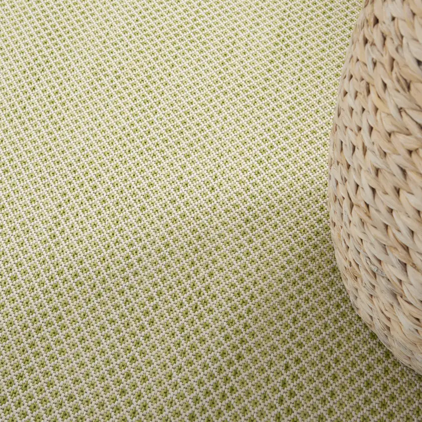 Green Geometric Power Loom Area Rug Photo 7