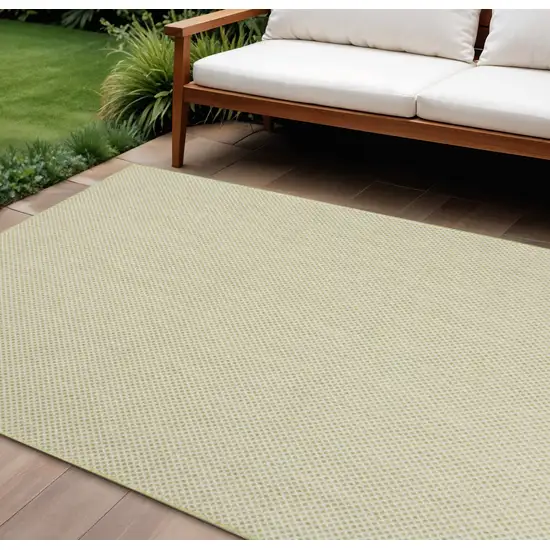 Green Geometric Power Loom Area Rug Photo 1