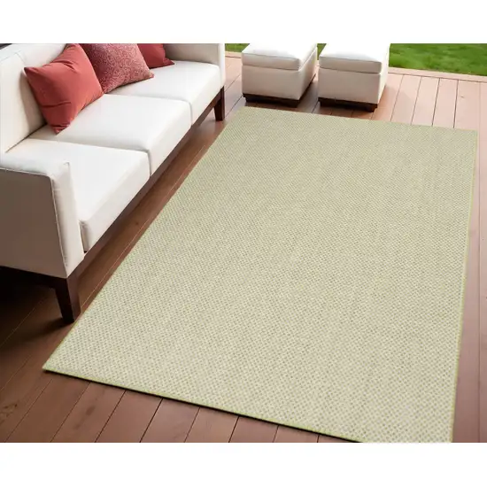 Green Geometric Power Loom Area Rug Photo 1
