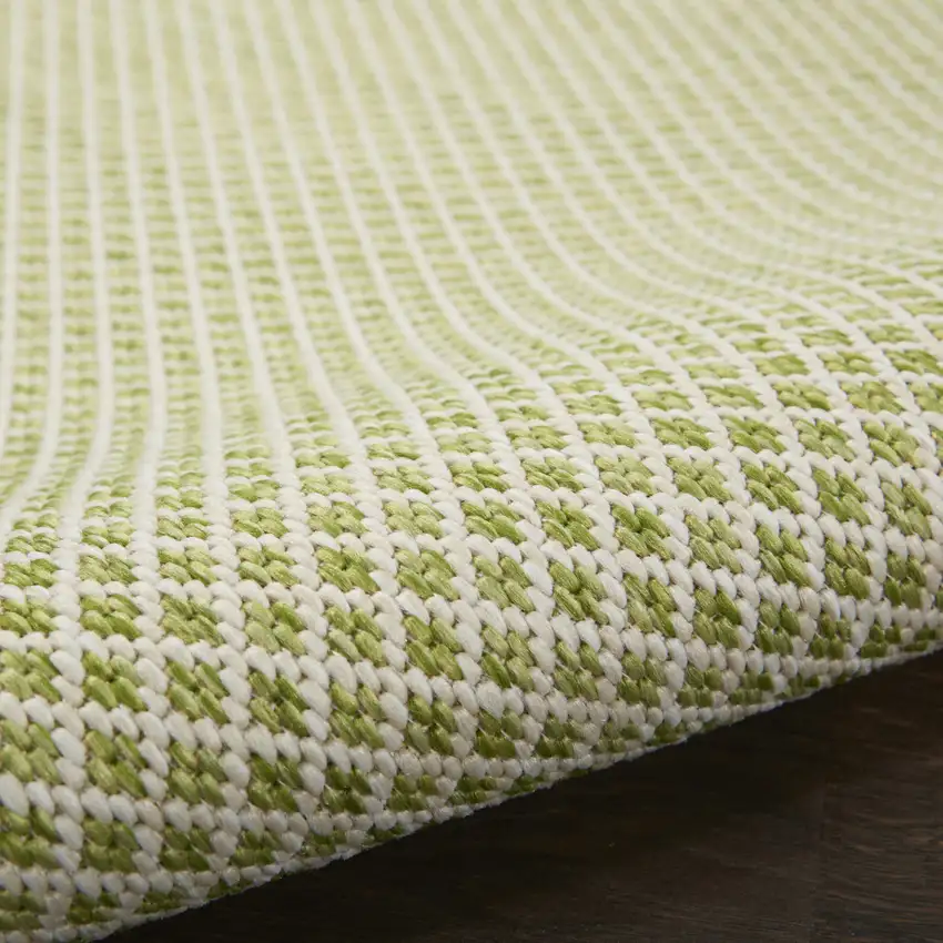 Green and Ivory Indoor Outdoor Area Rug Photo 8