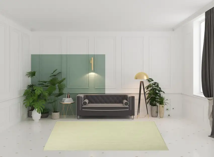 Green Geometric Power Loom Area Rug Photo 2