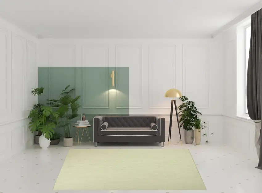 Green Geometric Power Loom Area Rug Photo 2