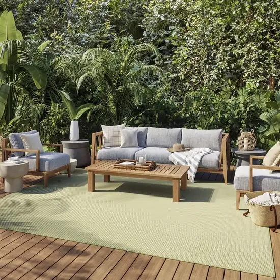 Green And Ivory Indoor Outdoor Area Rug Photo 6