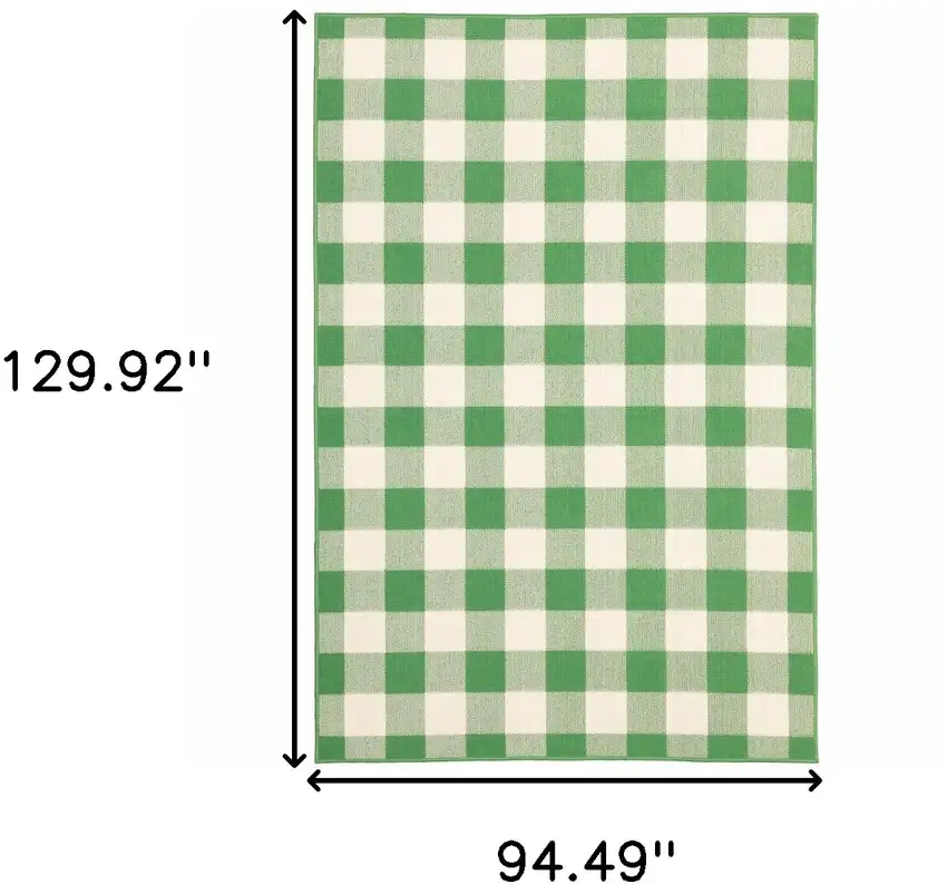 Green Geometric Stain Resistant Indoor Outdoor Area Rug Photo 6