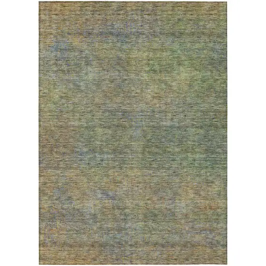 Green Gold And Charcoal Abstract Washable Indoor Outdoor Area Rug Photo 2