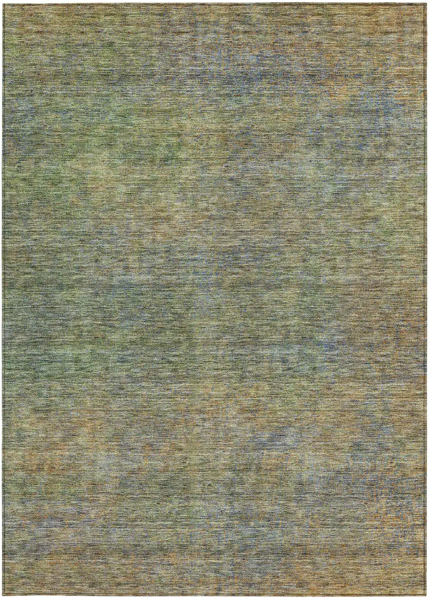 Green Gold And Charcoal Abstract Washable Indoor Outdoor Area Rug Photo 7